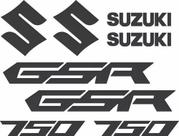 Adesivo Faixa Lateral Resinado Suzuki Gsr 750 Kit Preto