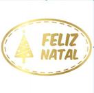 Adesivo "Feliz Natal Oval" - Ref.2053 - Hot Stamping - 100 unidades - Stickr - Rizzo