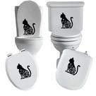 Adesivo gato 9 vaso sanitário privada caixa acoplada descarga azulejo box vidro superficie liza deco