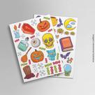 Adesivo Halloween Doces e Travessuras KIT 2 Cartelas