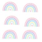 Adesivo Infantil Arco Iris de Parede Decorativo Boho Tons Pasteis c/ 26uni