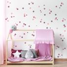 Adesivo Infantil Bolinhas Tons de Roxo e Rosa 108un