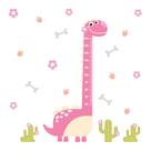 Adesivo Infantil Dinossauro Baby Menina Régua 225x190cm Adesivo Infantil Dinossauro Baby Menina Régua 225x190cm