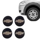 Adesivo Jogo Emblema Chevrolet Preto com Dourado Roda Calota Centro