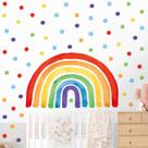 Adesivo Kasubeso Large Rainbow Polka Dots Wall Decor