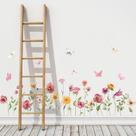 Adesivo Kasubeso Watercolor Garden Floral Butterfly