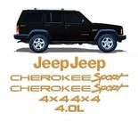 Adesivo Kit Resinado Jeep Cherokee 4x4 4.0l Sport Dourado 3d Adesivo Kit Resinado Jeep Cherokee 4x4 4.0l Sport Dourado 3d