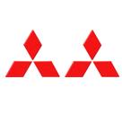 Adesivo Logo Mitsubishi Lancer Refletivo Vermelho Resinado