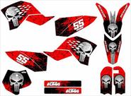 Adesivo Moto Cross Trilha Ktm 50 Sx 09-15 Caveira Lm083