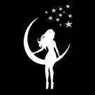 Adesivo mulher fada lua estrelas quarto saladecoração quarto
