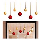 Adesivo Natalino para Decoração Bolas de Natal Vermelhas e Douradas