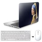 Adesivo Notebook 17" Moça Perola Teclado Mouse Branco