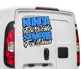 Adesivo Nunca Foi Sorte Sempre Foi Deus Fiorino Caminhão Van Frete Carro 58cm
