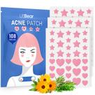 Adesivo para acne LitBear rosa em forma de coração e estrela (108 unidades)