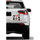 Adesivo para Carro Familia Feliz Autista - Casal + Filho Adesivo para Carro Familia Feliz Autista - Casal + Filho