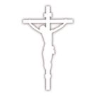 Adesivo Para Carro Jesus Crucificado Branco 9 cm
