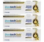 Adesivo para dentadura DENTTACH Gold à base de azeite de oliva 68 g x3 Adesivo para dentadura DENTTACH Gold à base de azeite de oliva 68 g x3