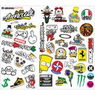 Adesivo Para Moto Bike Carro - Kit Adesivos 45 Unidades Diferente Boa Resolução Super Cartela (C010)