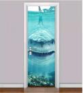 Adesivo Para Porta VIDA MARINHA - Fundo do Mar - Peixes - Tubarão - Tartaruga