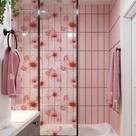 Adesivo Para Vidro Box Banheiro Jateado Decorado Cherry Prova D'Agua