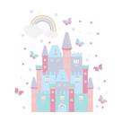 Adesivo Parede Castelo Infantil Arco Íris Borboletas Kit Adesivo Parede Castelo Infantil Arco Íris Borboletas Kit
