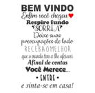 Adesivo Parede Decorativo Bem Vindo Motivação Hall 60x100cm