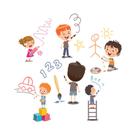 Adesivo Parede Infantil Crianças Desenhando Decorativo
