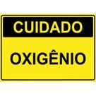 Adesivo placa aviso sinalização atenção oxigenio 15x21 cm ou 21x30cm amarela auto colante ambiente i