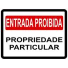 Adesivo Placa Entrada Proibida Propriedade Particular 20x15