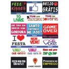 Adesivo Plaquinhas de Festas - 18 Unidades