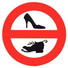 Adesivo PVC Proibido Sapatos