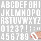 Adesivo Qilery, letra e número, 10 cm, autoadesivo, vinil branco
