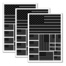 Adesivo QQSD preto com bandeira americana 29,7 x 21 cm, pacote com 3 Adesivo QQSD preto com bandeira americana 29,7 x 21 cm, pacote com 3