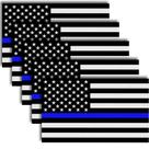 Adesivo refletivo com bandeira dos EUA com linha azul fina, 5 x 3 polegadas, pacote com 5