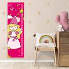 Adesivo Régua de Crescimento Infantil Fada Rosa 133 x 40CM