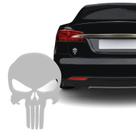 Adesivo Resinado Caveira O Justiceiro Prata Carro Moto