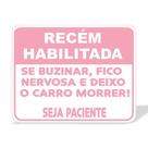 Adesivo Rosa Recem Habilitada Novata Carteira Motorista Cor Rosa