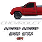 Adesivo S10 Deluxe 1995 Efi e Faixa Chevrolet Traseira Prata