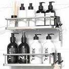 Adesivo Shower Caddy YASONIC montado na parede, pacote com 2 unidades prateadas