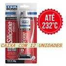 Adesivo Silicone Acético Vermelho 316C Alta Temperatura 50g Tekbond Cx 12Unidades