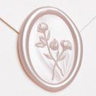 Adesivo UNIQOOO Wax Seal 3D Flower Oval 50 unidades de champanhe
