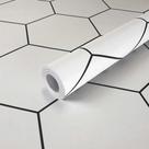 Adesivo Vinil Branco Geometrico Colmeia Textura Lavável 500x60cm Adesivo Vinil Branco Geometrico Colmeia Textura Lavável 500x60cm