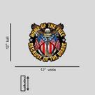 Adesivo Vinil Premium CAC Lar Dos Livres Redondo 12cm Cor:USA