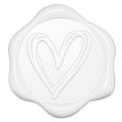 Adesivo Yoption Heart Wax Seal, pacote com 50, 3 cm, branco