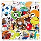 Adesivos: 50 unidades/lote, bolas mistas, esportes, futebol, voleibol
