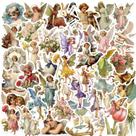 Adesivos 50 unidades/lote de pinturas a óleo Elfs Angels Waterproof Vin Adesivos 50 unidades/lote de pinturas a óleo Elfs Angels Waterproof Vin