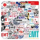 Adesivos, 50 unidades/lote, emergências, médicos, técnicos, frases em inglês