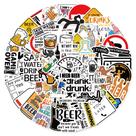 Adesivos 50 unidades/lote Funnys Beers à prova d'água de vinil anime Stick