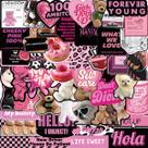 Adesivos: 55 peças, rosa, donut, cães, anime, desenho animado, PVC, impermeável