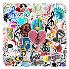 Adesivos, 60 peças, notas musicais, vinil, impermeável, grafite